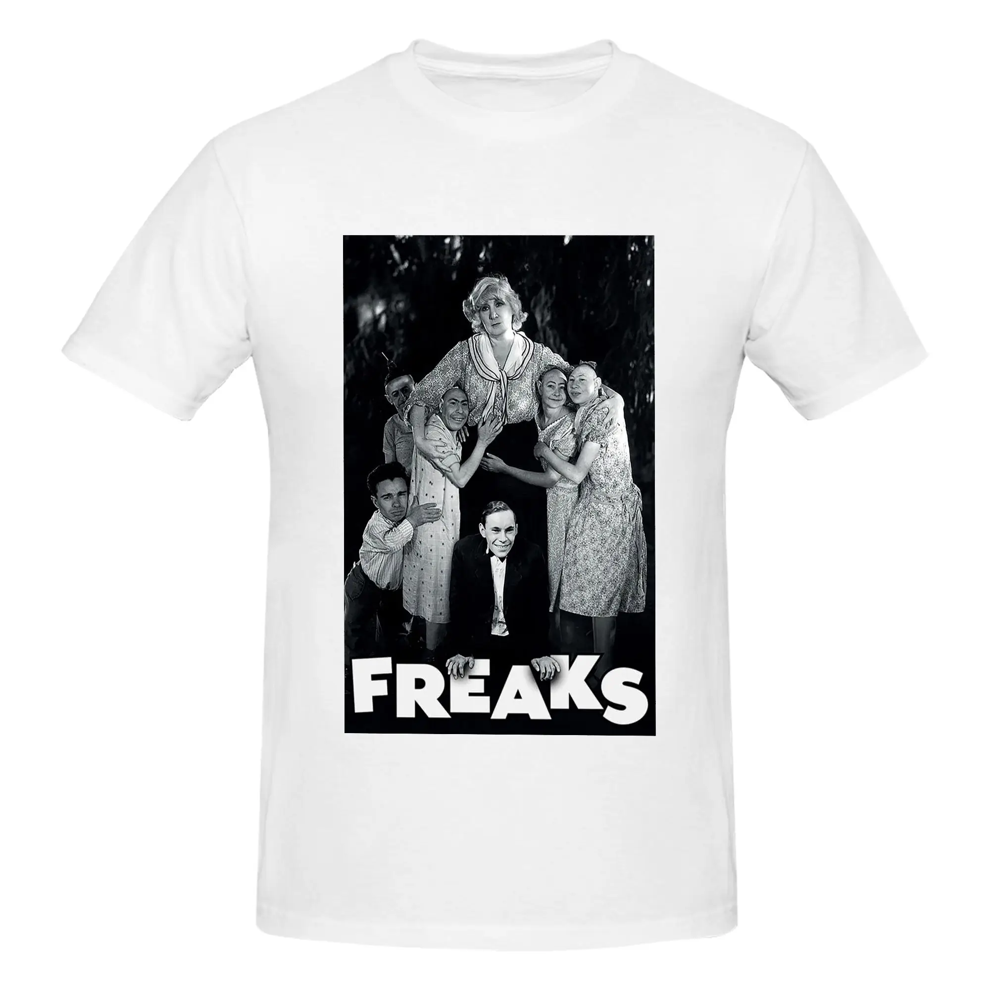 Freaks 1932 Gobble We Accept Her One of Us Men T-Shirt Double Sided Oversized T Shirts Men's Cotton Tees Short Summer Male