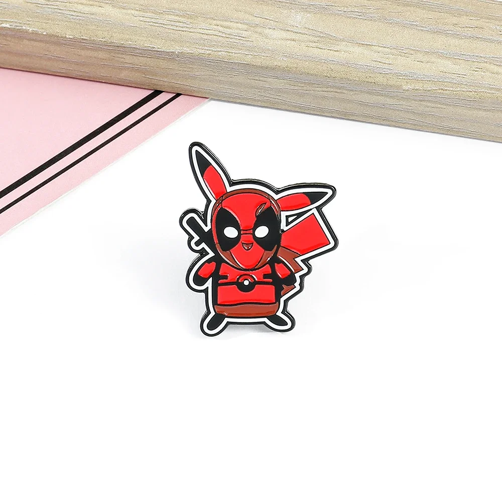 Super-hero Deadpools Brooch Cartoon Anime Badge Funny Movie Character Denim Clothing Pin Backpack Accessory Friend Gift