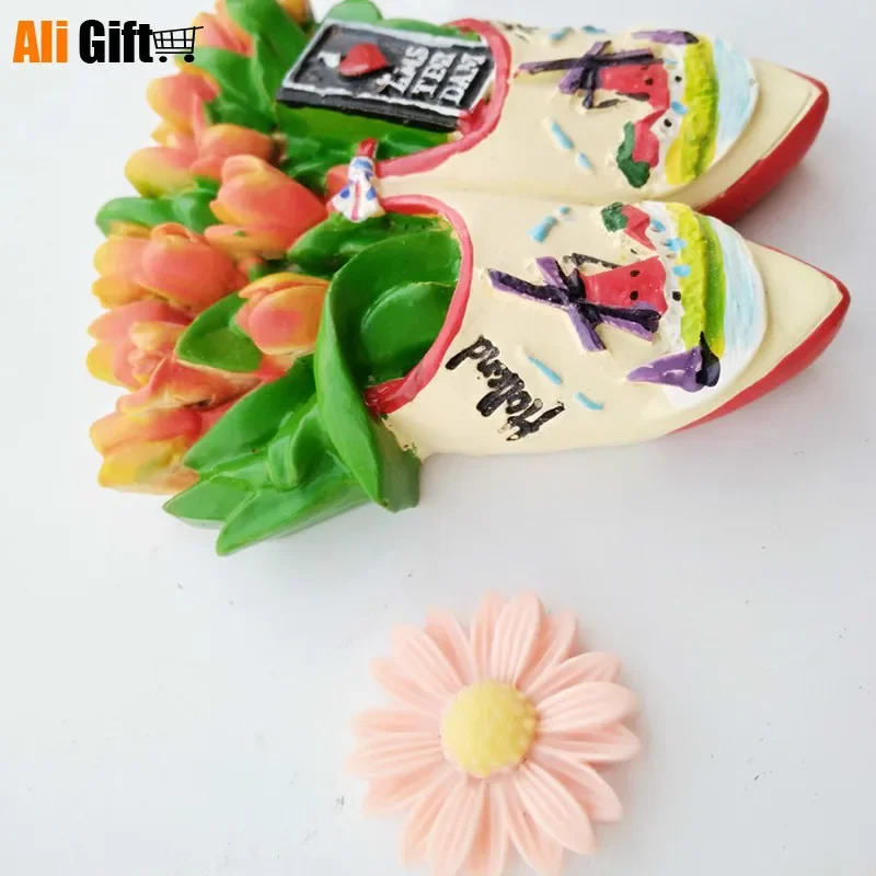 World Tourism Amsterdam Netherlands Tulip Windmill Resin 3D Refrigerator Magnets Sticker Travel Souvenir Gifts Home Decoration