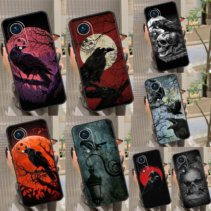 Goth Raven Case For Honor Magic 5 Pro 10 50 70 90 Lite X7 X8 X9 X6a X7a X8a X9a Magic 4 Lite Coque