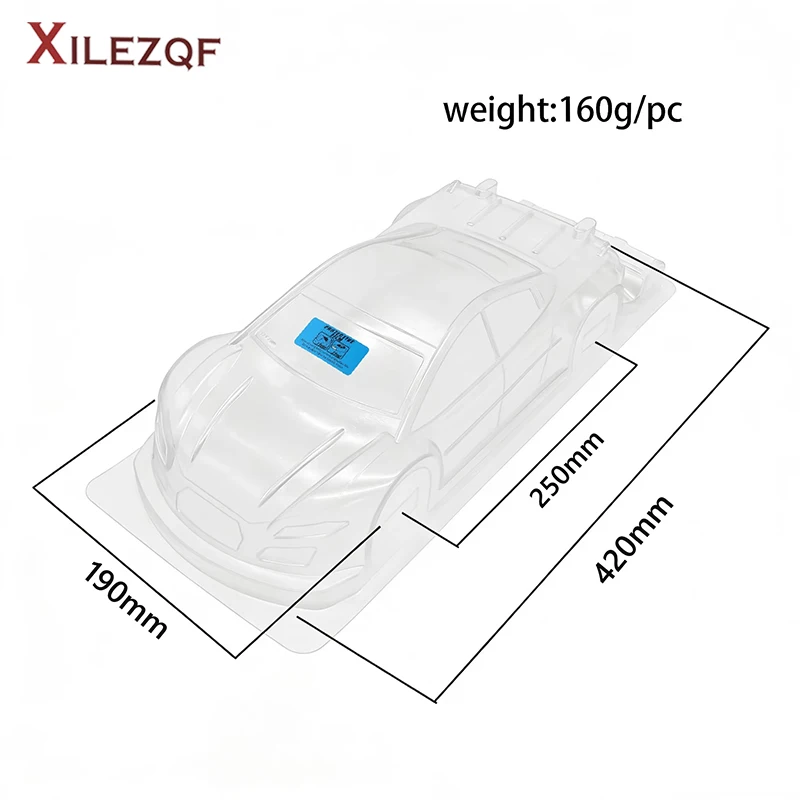 1/10 Unpainted Clear Body Shell With Decorative Decals Requires Manual Hole Cutting For 1:10 On Road Touring Street Car Chassis