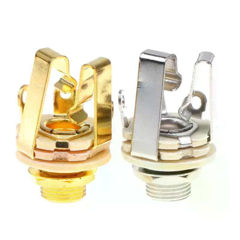 6.35mm 1/4 Stereo Electric Guitar Jacks 3 Pole Input Connectors for Clear Sound Transmission