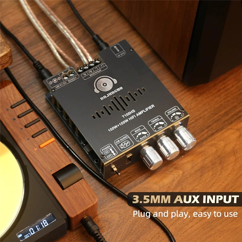 DIGIT-T100HS Power Amplifier Board Bluetooth5.2 TPA3221 Chip 2.0 Channel 100Wx2,Audio Power Amplifier