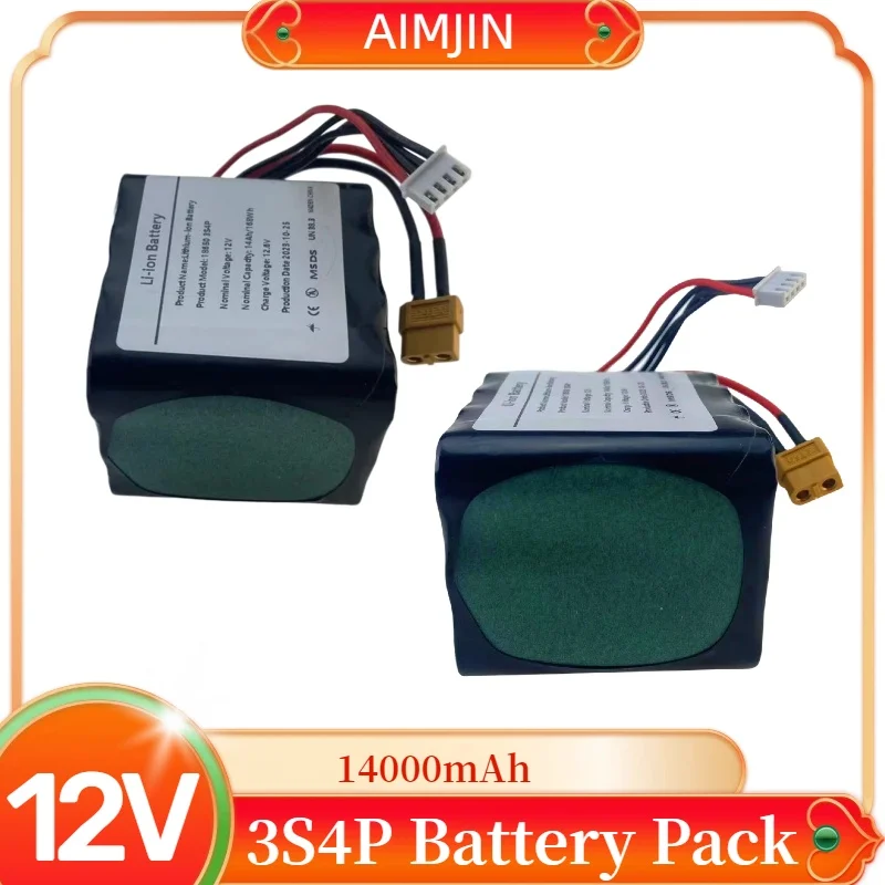 

18650 3S4P Rechargeable Li-ion Battery Pack 12V 14000mAh Battery Pack For Various RC Airplane Drone Quadrotor