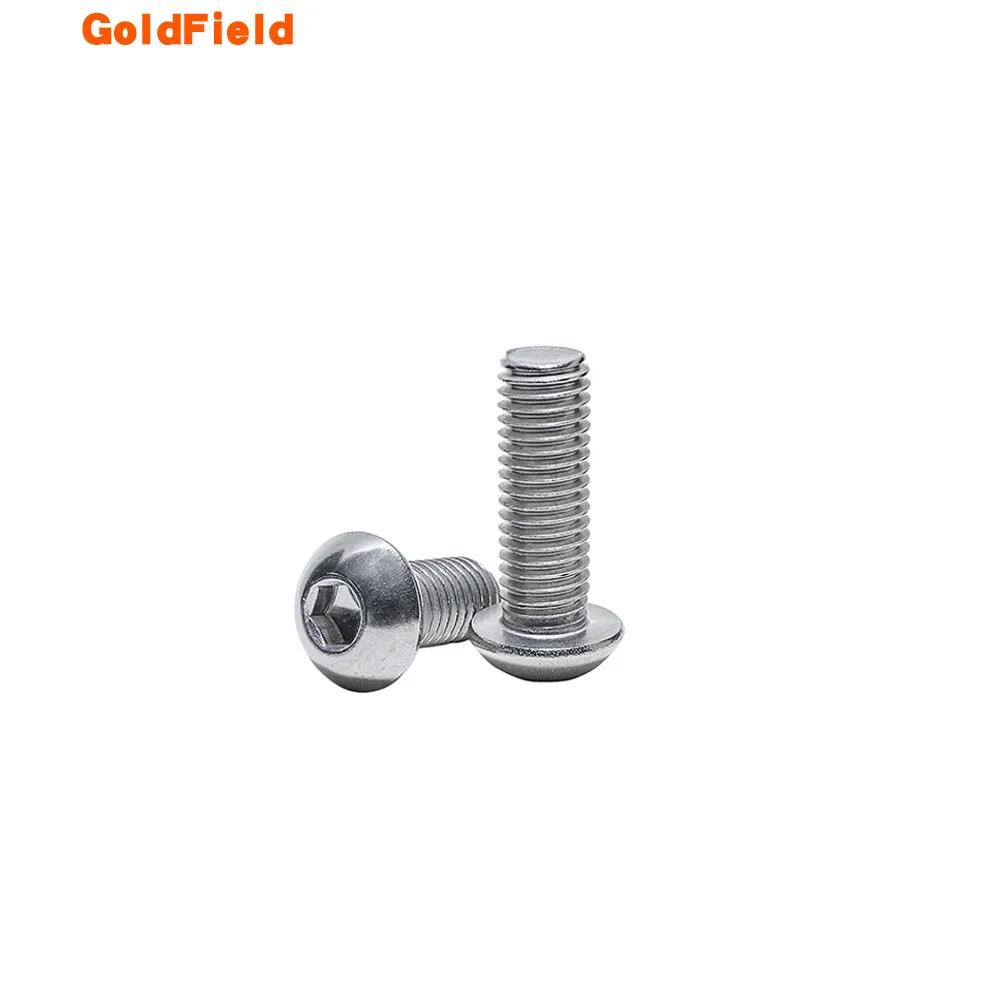 M2.5*3 4 5 Iso7380 Semi-Circular Head Hexagon Socket Screw 304 Stainless Steel Pan Head Hexagon Socket Bolt Mushroom Head Screw