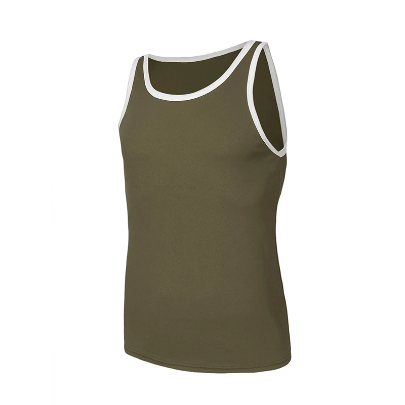 Herren-Tanktop, Sommer, einfarbig, weißer Rand, schmale Schulterpartie, modisch, Sport, Fitness, Freizeit, Basic, vielseitig, bequemes Oberteil – Detail 12