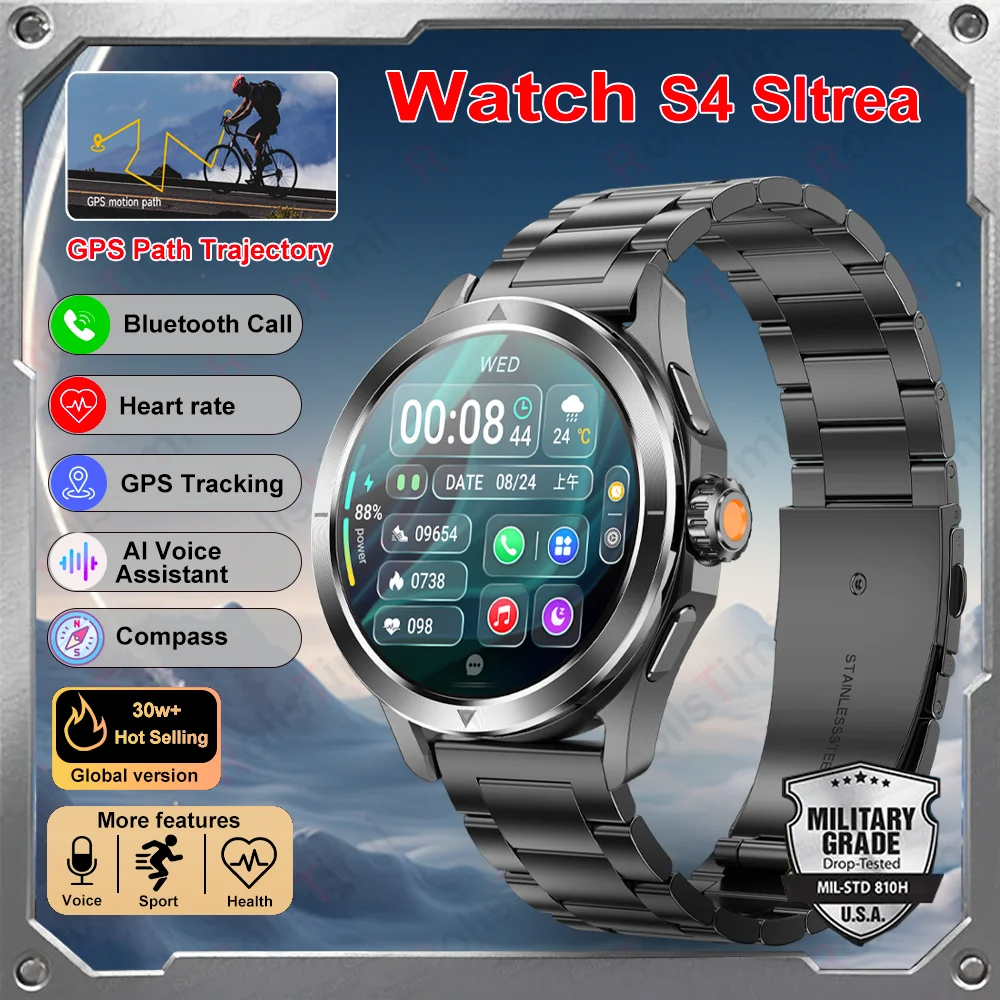 

Brand+ New S4ultra Dual-Band GPs Military Smart Watch IP67 WaterResistant 300mAh Battery Compass Altimeter AGPS Smart Watch