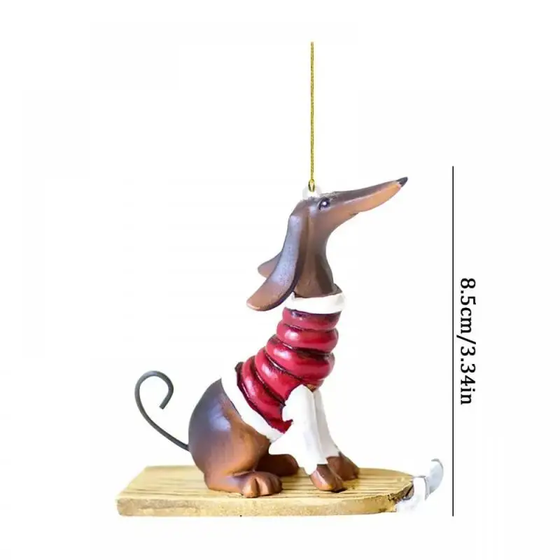 Dachshunds Dog Christmas Tree Ornament Christmas Tree Pendants Hanging Pendants Plush Craft For Christmas Holiday Party Home