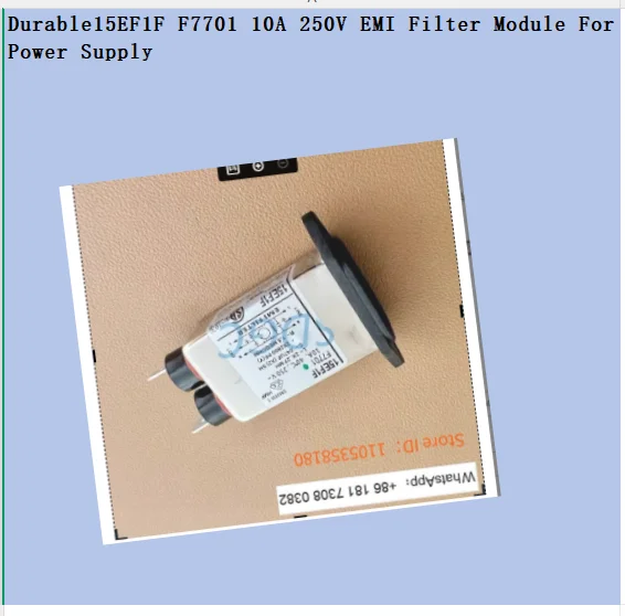 Durable15EF1F F7701 10A 250V EMI Filter Module For Power Supply