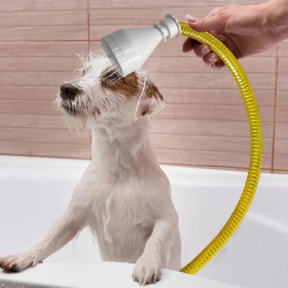 

Flexible Adjustable Shower Hose Faucet Extension ABS Silicone Adapter Elastic Hose With Pet Showerhead Slip-On Quick Shower Hose