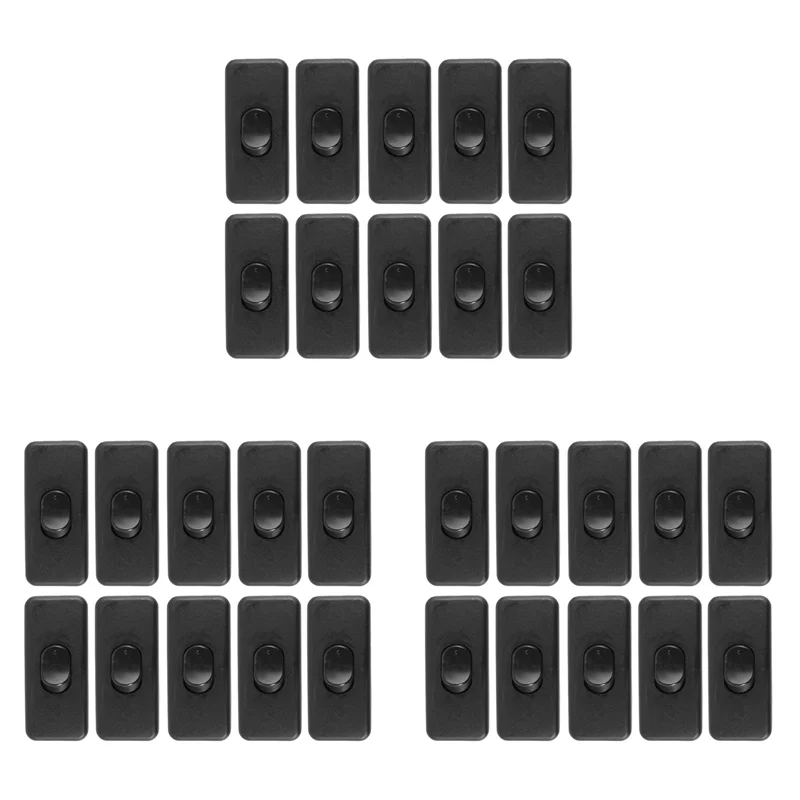 

ABWZ-30Pcs AC125V 3A 250V 6A Черные линейные переключатели включения/выключения для спальни