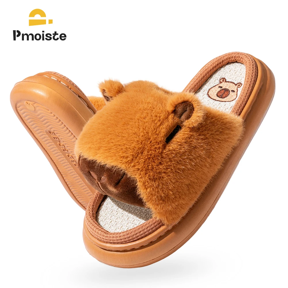 

House slippers for women Warm EVA Platform Memory Foam Bedroom Cute Capybara Animal Femle Indoor Home Shoes Winter Living Room