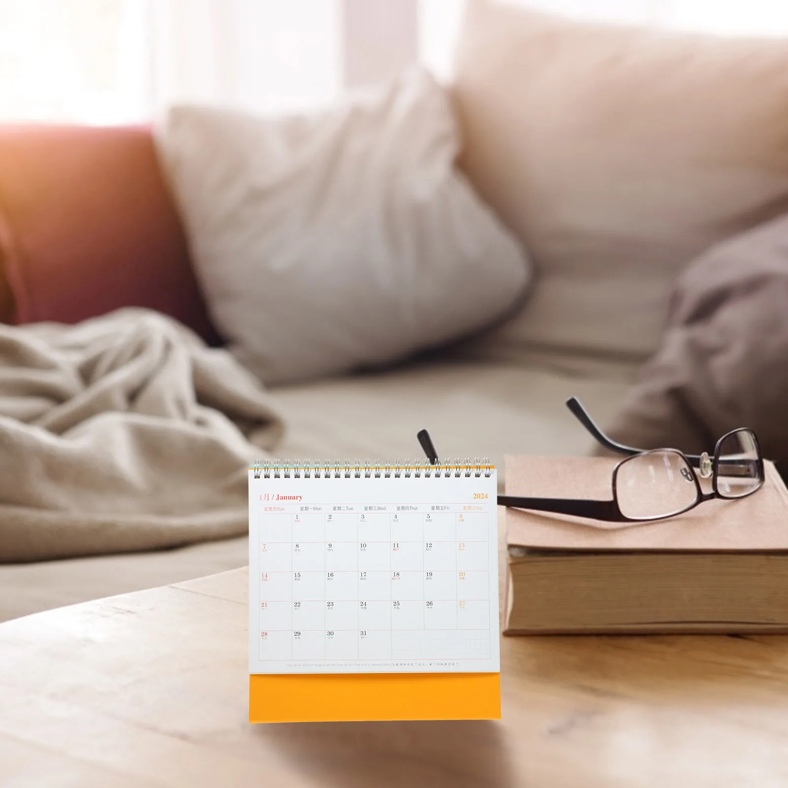 

1 Pcs Beautiful A5 Desk Calendar 2024-2025 Festival Planner Mini Monthly Calendar for Students and Professionals
