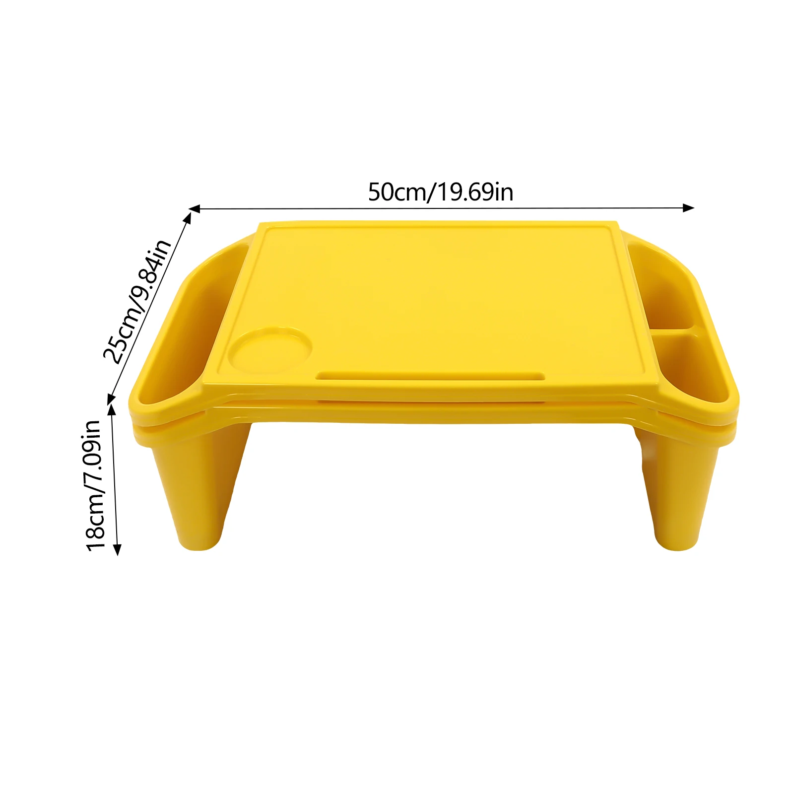 6 Pcs Multiple Colors Rectangle Kids Lap Desk Tray Breakfast Laptop Trays With Side Pockets Portable Lap Bed Table Drawing