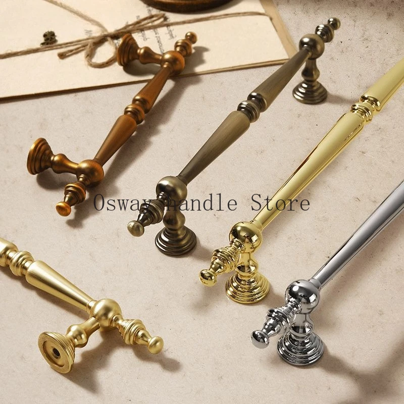 

Ретро ручка шкафа из цельной бронзы, новый китайский стиль, антикварный европейский шкаф, выдвижной ящик