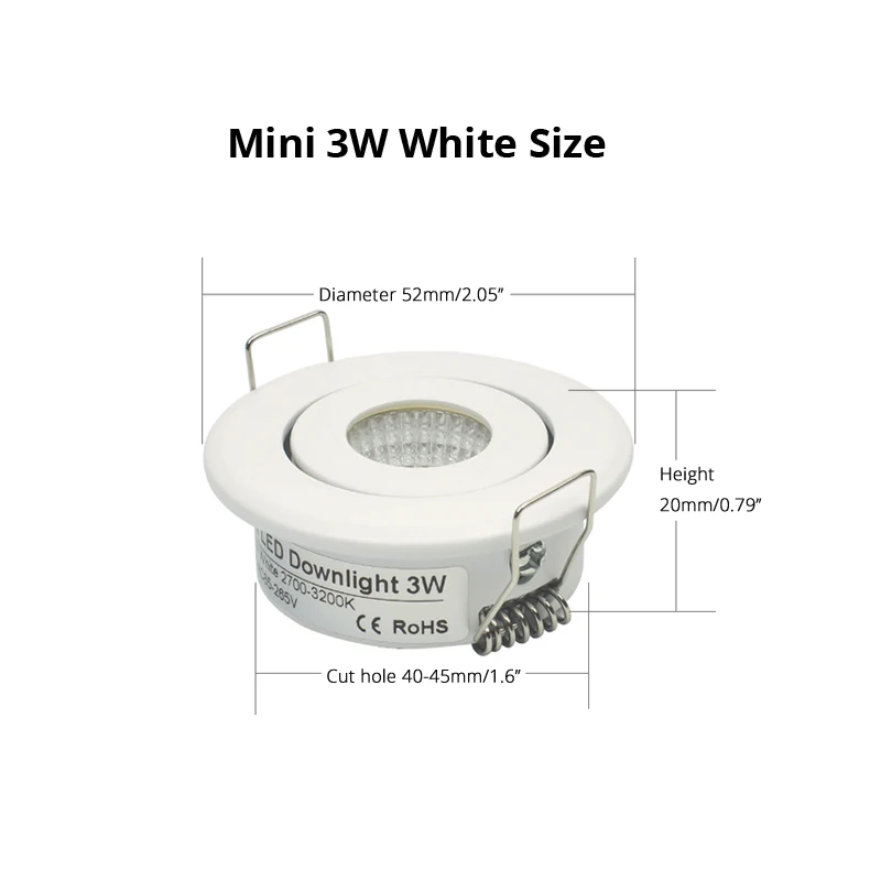 COB LED Downlight Spot Light 3W 5W 7W 10W Dimmable 220V Black Silver White Finish