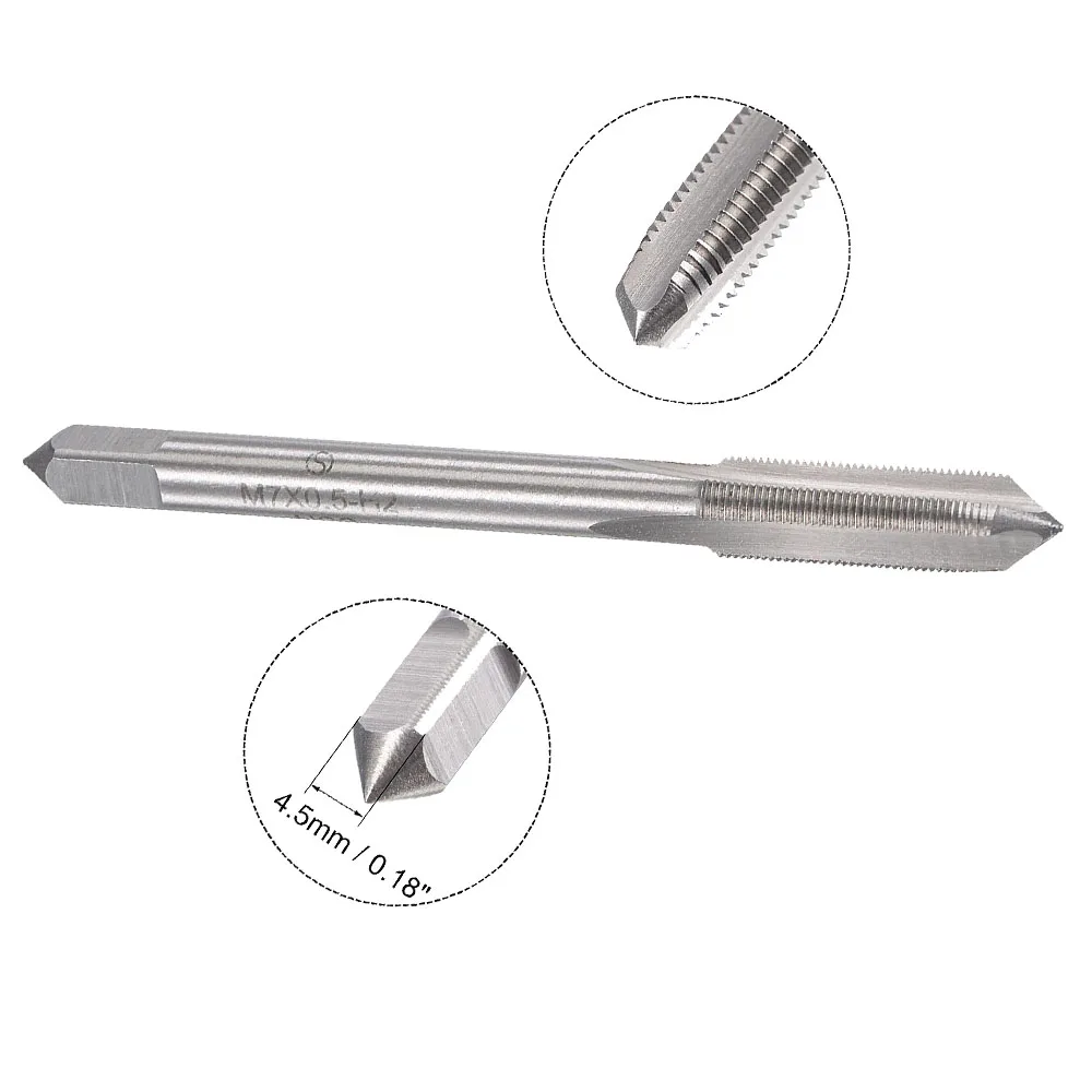 2 Buah M7X0.5 MM HSS Metric Tap dan Die Set Thread Tap dan Round Thread Die Right Hand Taper