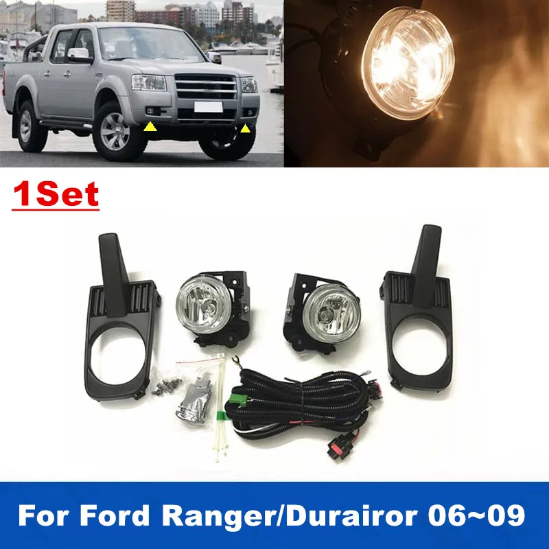 

1Set Car Front Bumper Fog Light Assembly For Ford Ranger/Durairor 2006 2007 2008 2009 With Harness Switch