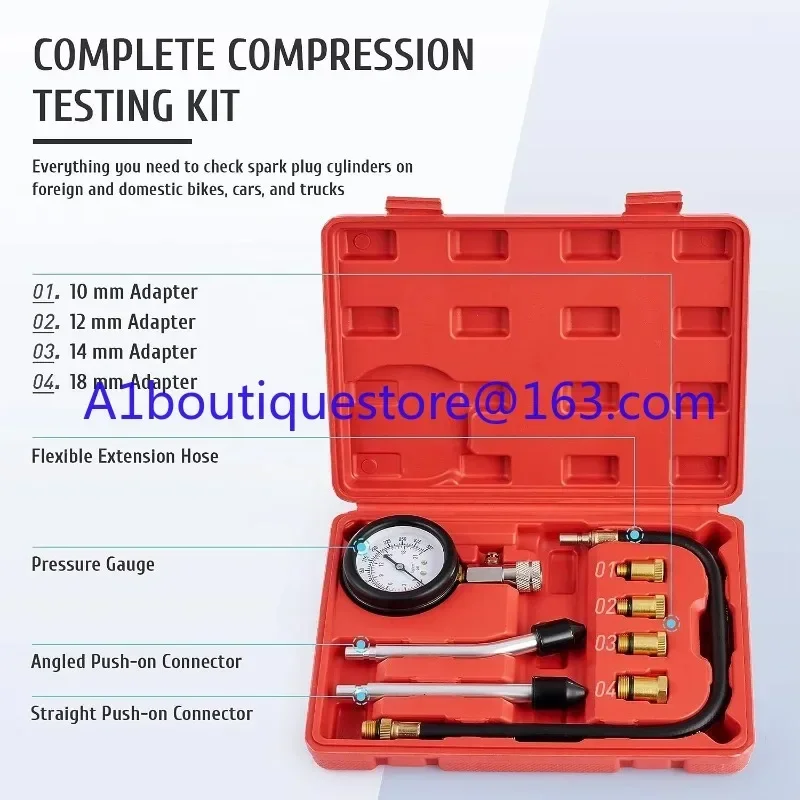 0-300 PSI Compression Tester Automotive Engine Cylinder stress testing kit