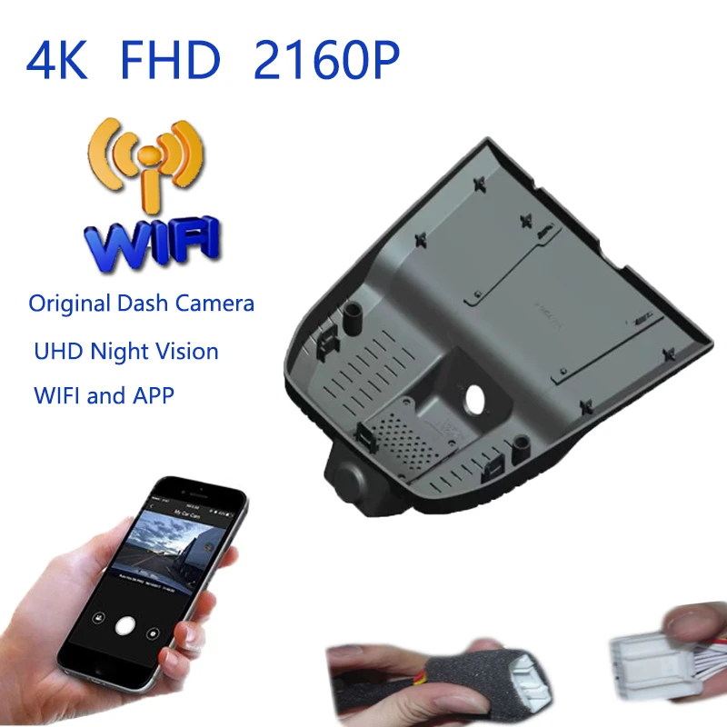 4K التوصيل والتشغيل مسجل فيديو السيارة واي فاي DVR داش كاميرا لفورد إيدج L 2023 2024 2025 ترانزيت 2024