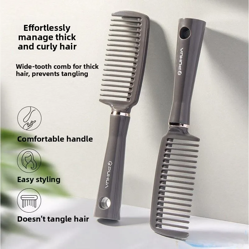 

Расческа с широкими зубьями для женщин, для домашнего использования, для длинных волос, с крупными зубьями, антистатическая, предотвращает спутывание волос после окрашивания, противозапутывающая расческа.