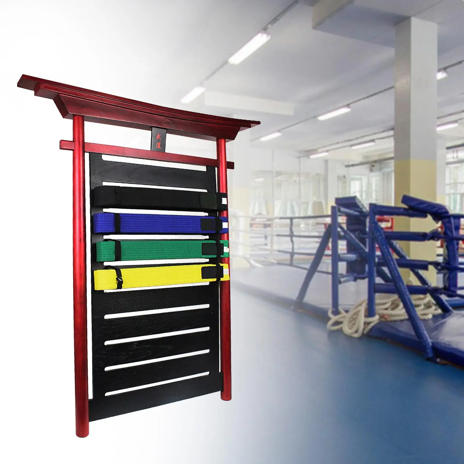 

Wood Karate Belt Display Rack Wooden with Metal Hook for Kids and Adults Gifts Belt Rack Taekwondo Belt Display Holder