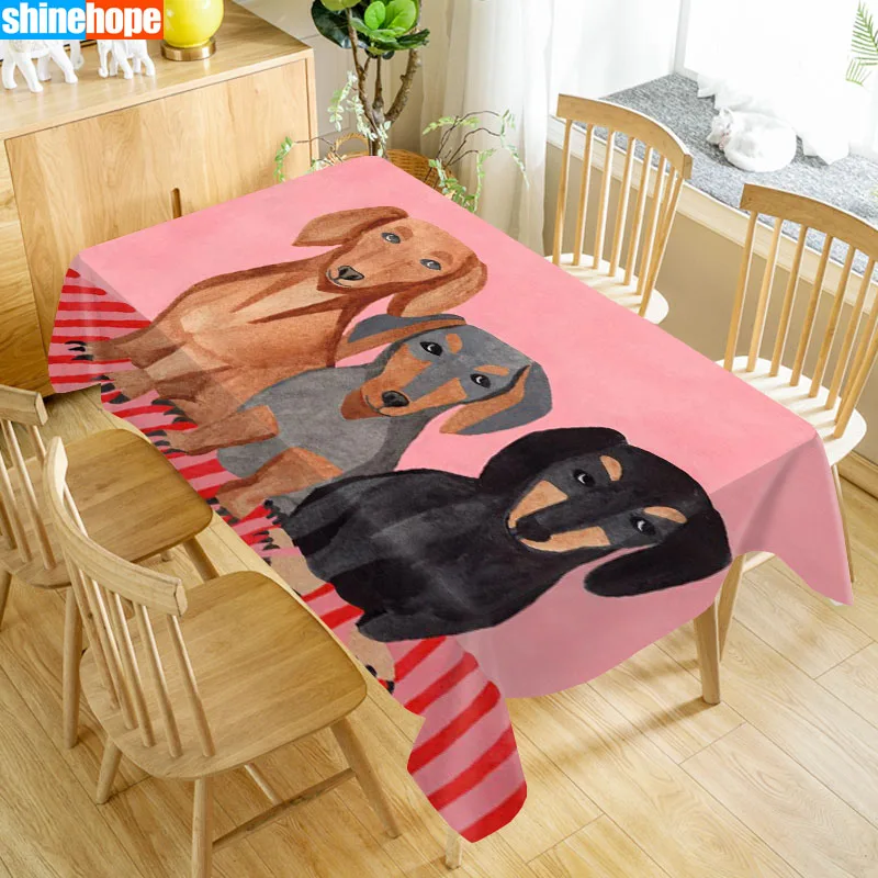 Dachshund Dog Tablecloth Dustproof Dinner Table Cloth Rectangular Wedding Decoration Table Cover Home Textiles 3.15