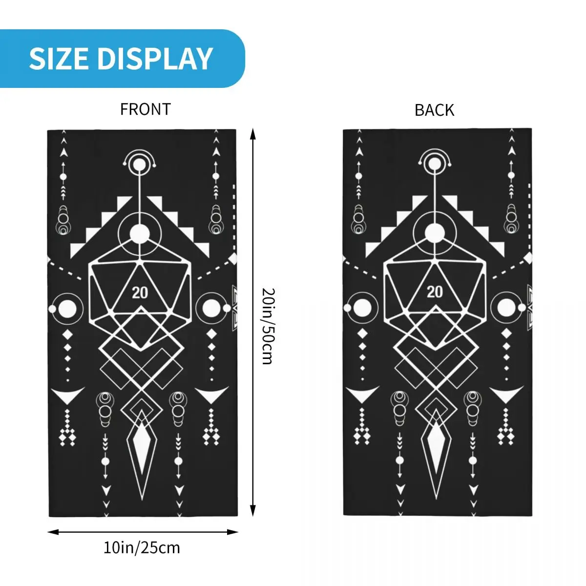 Dice Tabletop RPG Gaming D20 Dice Role Playing Game Bandana Neck Cover Motocross Face Scarf Cycling Face Mask Hiking Unisex