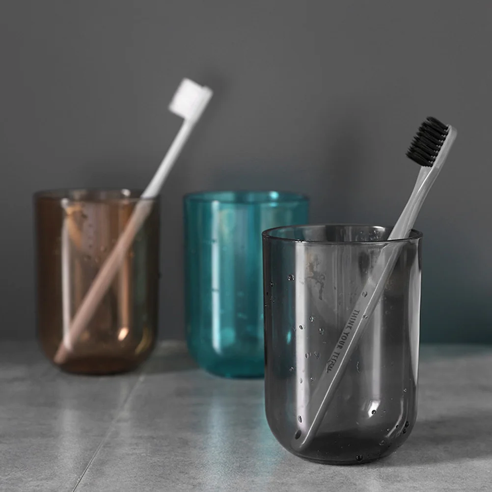 2 قطعة أكواب فرشاة الأسنان الشفافة الغرغرة القدح للحمام شرب المياه استخدام حامل بلاستيكي السلس تصميم غير مسامية المطبخ #6