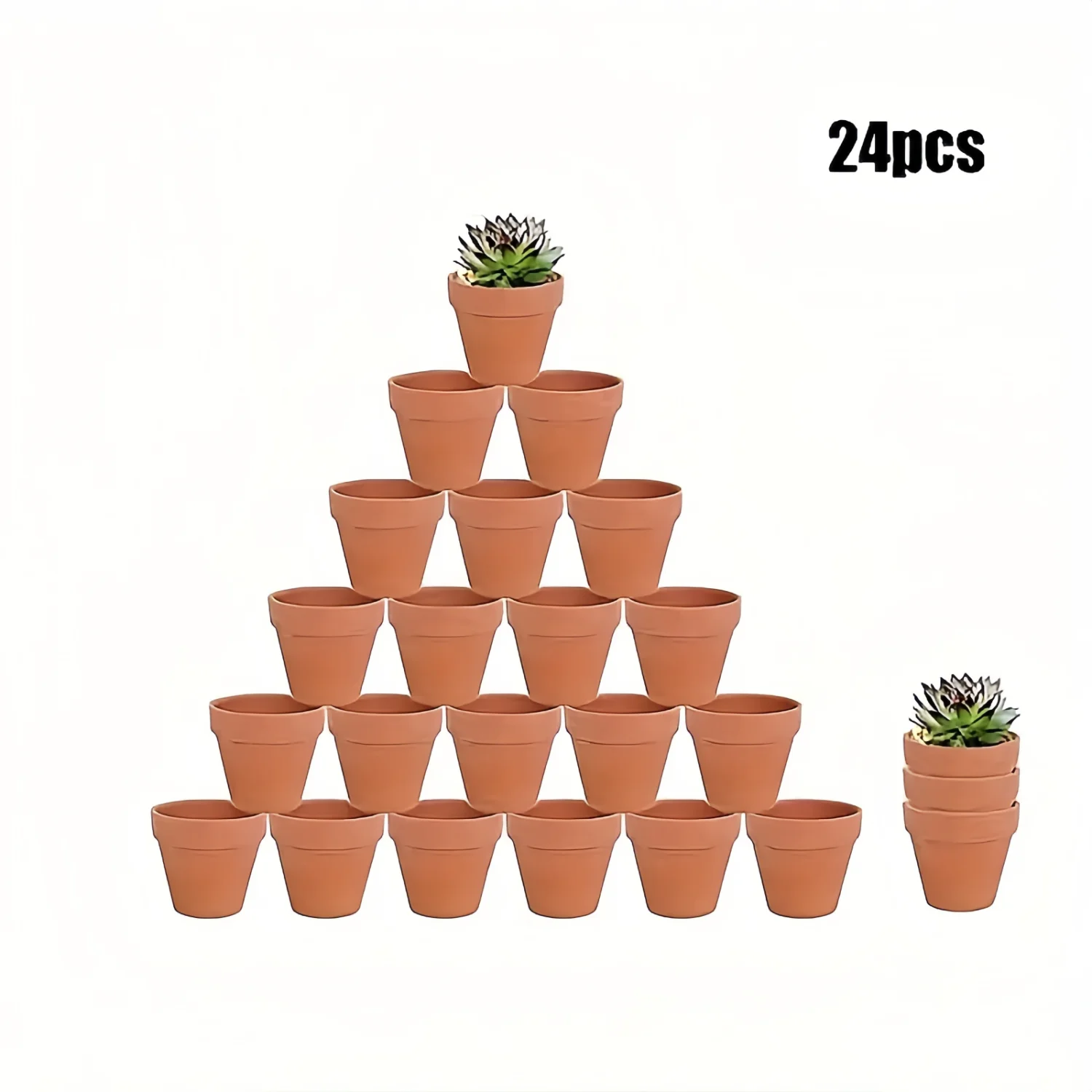 24pcs, 2.5 Small Mini Clay Pots Terracotta Pot Ceramic Pottery Planter Terra Cotta Flower Pot Succulent Nursery Pots Great For 