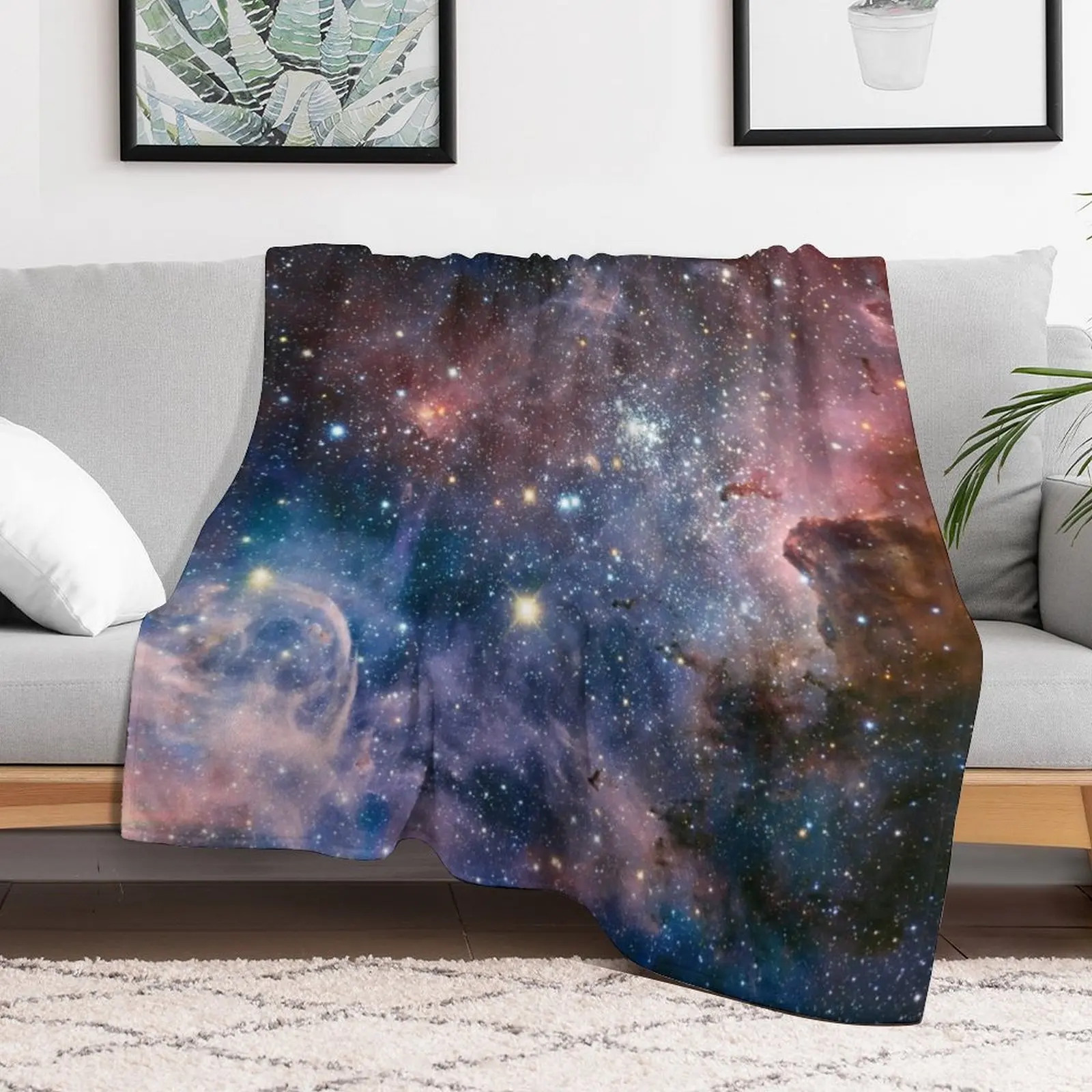 Carina Nebula (NGC 3372) - Panoramic view of the emission nebula in the constellation of Carina Throw Blanket Stuffeds Blankets