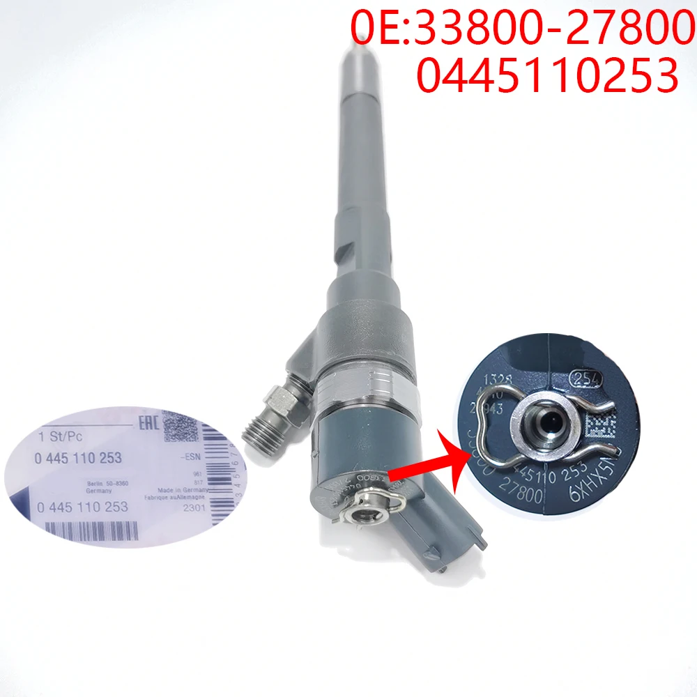 

For 0445110253 Gemaakt Nieuwe Diesel Injector 0 445 110 254 2534 for HYUN-DAI D4EB Hti 3380027800, 0986435155