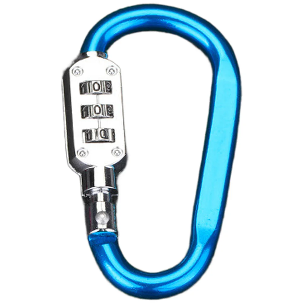 4 Digit Adjustable D Ring Carabiner Hook Aluminum Alloy for Backpack Helmet Bike Basket Hiking Gym Sports Gear