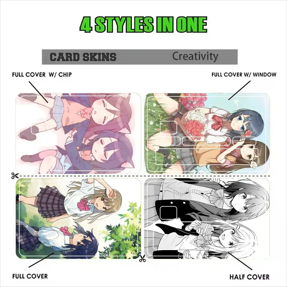 Adachi to Shimamura  Sticker Film Tape Skin for Credit Card Debit Card Cartoon Waterproof Stickers