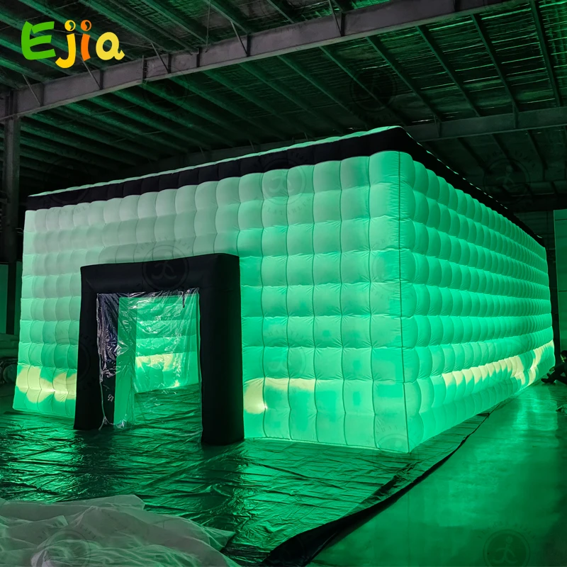 Dimensioni giganti personalizzate 5/6/8 metri RGB luci gonfiabili LED Blow Up Cube Night Club tenda per la festa dell'evento