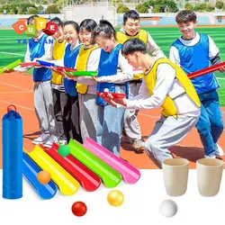 Team Building Jogos ao ar livre Pipeline Challenge Adultos Pai-filho Interação Sensorial Ball Toy Para Crianças Kindergarten Sport Set