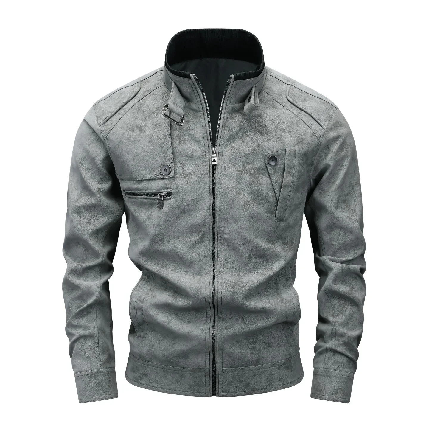 2029 Motorcycle Biker Jacket for  Leather Jacket Cargo Coat Classic Outerwear PU Leather Jackets For Men Clothing 26258