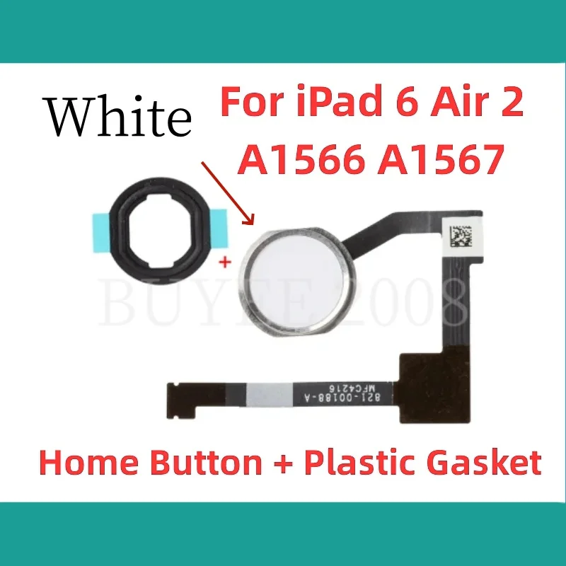 สายเฟล็กซ์ปุ่มโฮมเดิมสำหรับ iPad 6 Air 2 A1566 A1567ปุ่มโฮมลายนิ้วมือสัมผัส ID เมนูคืนเซ็นเซอร์สายอ่อน