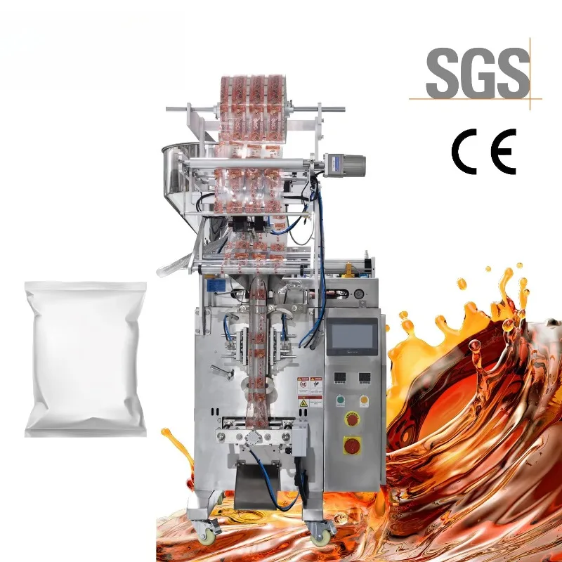 Factory Price Automatic High Accuracy Vertical Filling Machine Labeling Pouch for Food Thick Sauce Olive Oil Juice Small Custom