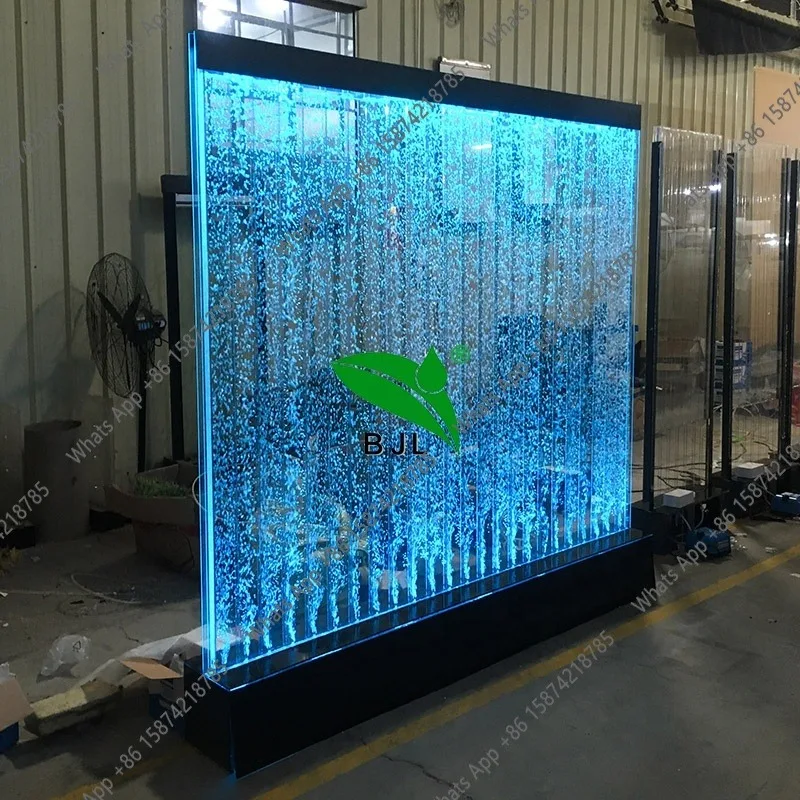O Customization.Modern Luxury Led Acrylic Aquarium Water Bubble Wall Screen Room Divider Home Decor