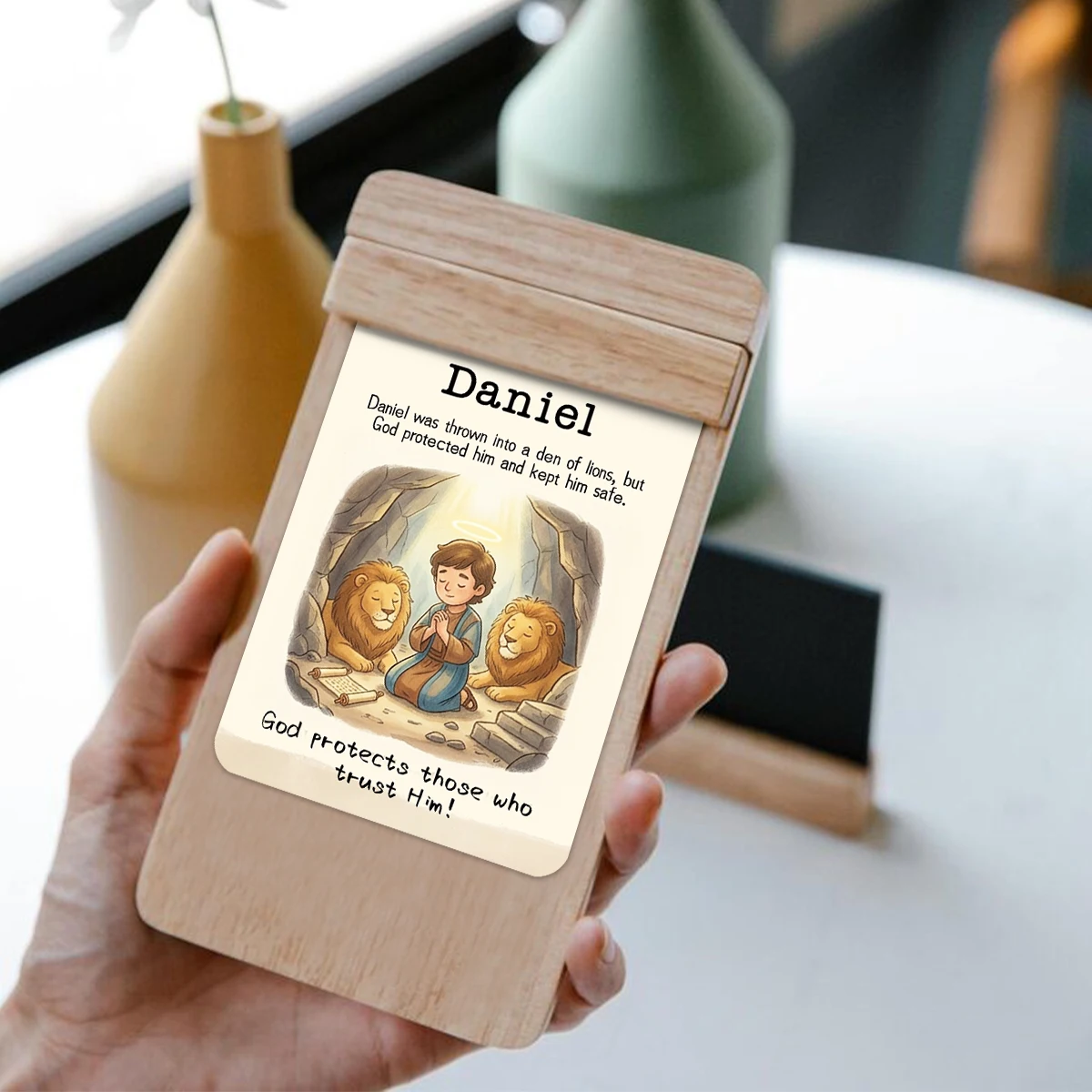 20 Stück Bibelgeschichten-Charakterkarten, christliche Schrift-Gedächtniskarten, Lernwerkzeuge für die Sonntagsschule, Gebetsgrußkarten als Geschenke – Detail 5