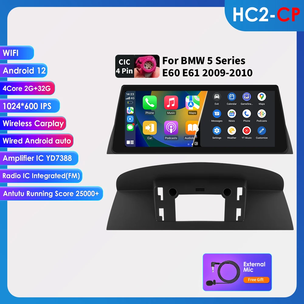2din Android Auto Radio Multimedia Video Speler Voor Bmw 5Series E60 E61 E63 E64 3Series E90 E91 E92 E93 Stereo Gps Carplay 4G Rds