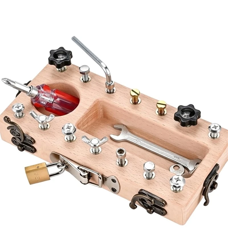 B05C-Montessori Screwdriver Board Set Multifunctional Finger Dexterity Grip Strength Trainer Hand-Eye Coordination