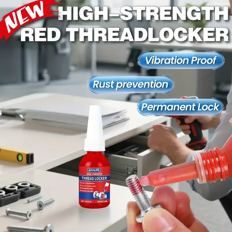 غراء لولبي، غراء لاهوائي، غراء سائل أحمر، قوة عالية، مضاد للاهتزاز، مضاد للصدأ، ثابت وغير قابل للسقوط، قفل الخيط se