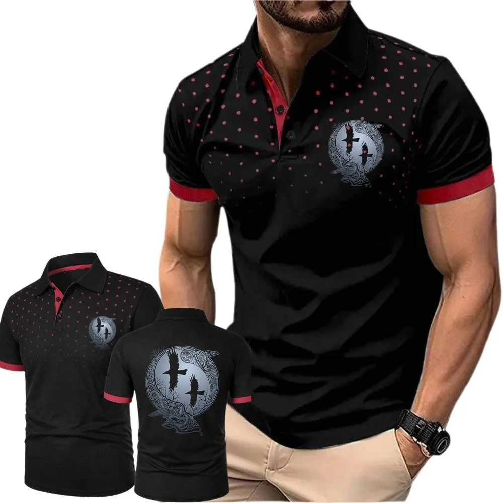 New Vikings TV Series Odin's Raven Ragnar Lodbrok Men's Jersey Tees Classic Tennis POLOS Shirts Short Sleeved Tshirt Outdoor