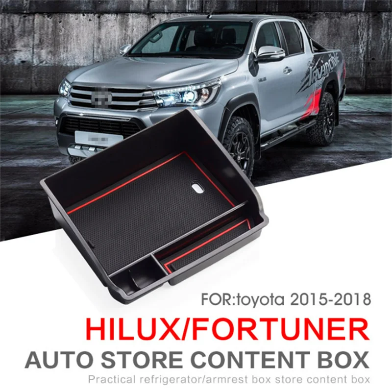

Для Toyota HILUX 2015, аксессуары для интерьера, центральный ящик для хранения, подлокотник, крышка контейнера