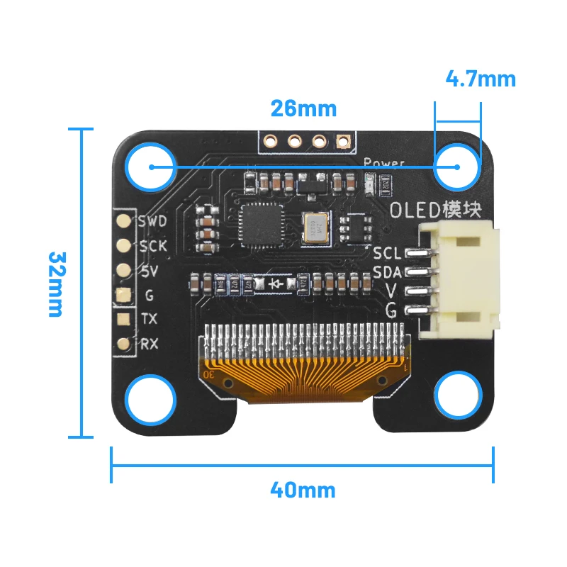 Módulo de exibição oled de 0,96 polegadas ssd1306 12864 tela lcd iic ph2.0 interface anti reversa compatível com lego para arduino
