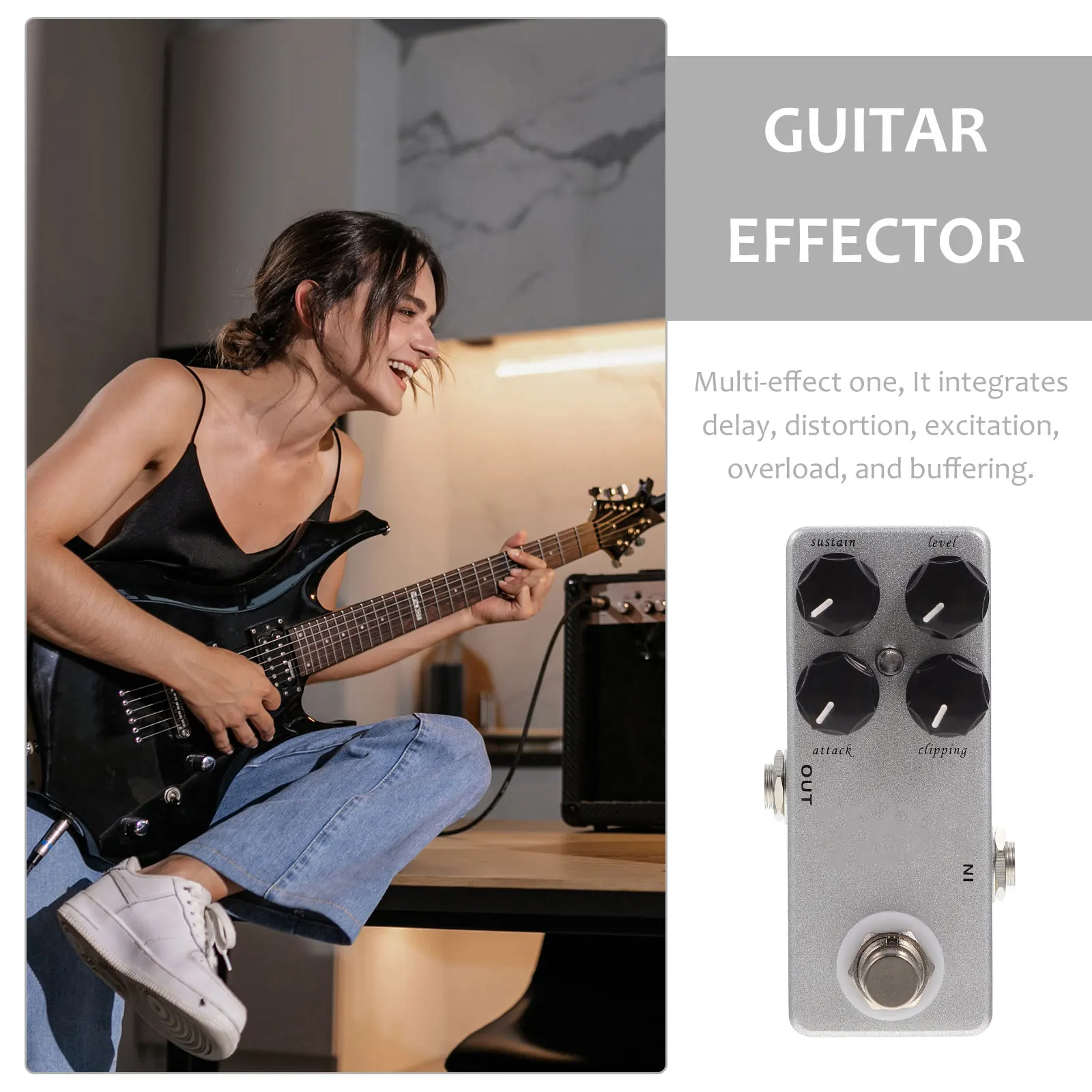

1 pc Guitar Effects Pedal Mini Overload Effector Processor Accessories Practice Noiseless True Bypass Guitar Supply