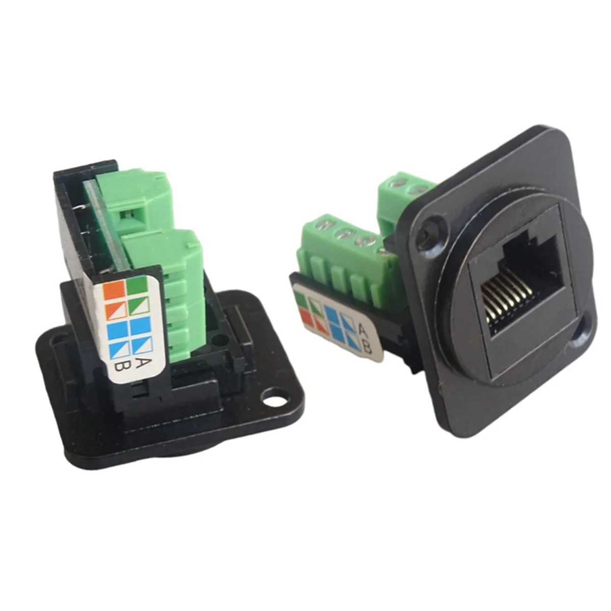 A04R-RJ45 CAT5E Network Cable Scoket rj45 Panel Installation Module Network Cable Extender Cat 5 Panel Connector