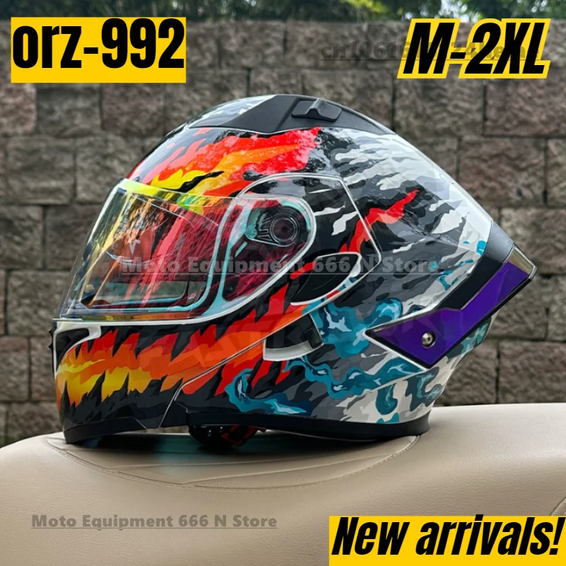 

NEW Orz 992 Motorcycle Flip Up Helmet All Season Universal Motorcycle Male and Female Motocross Racing Helmet DOT Certification